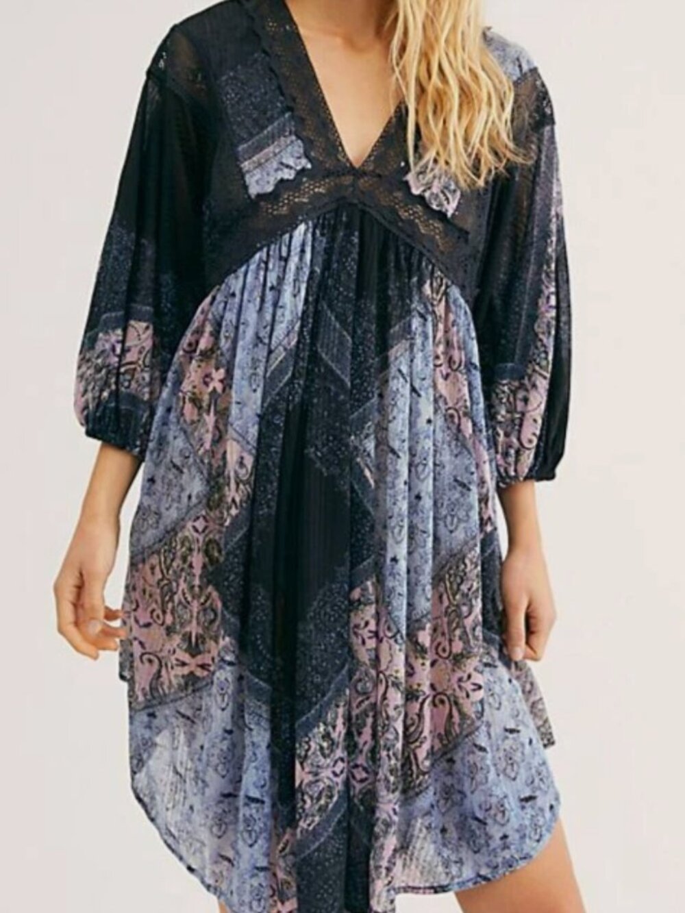 Free People Moon Child Lakeside Maxi Top / Mini Dress – Size XS (Onyx)